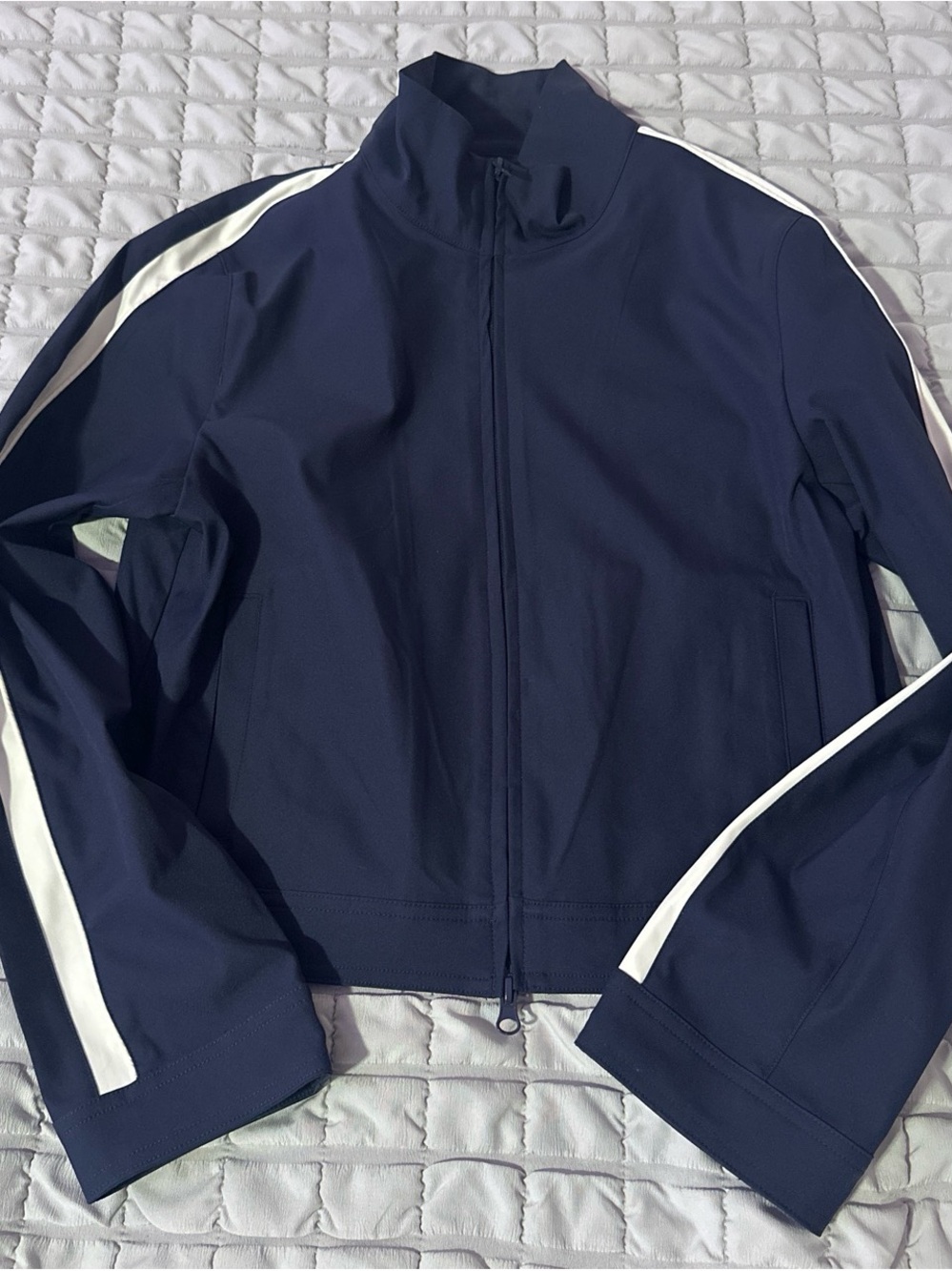 wild fable Navy Bomber Jacket with White Stripes